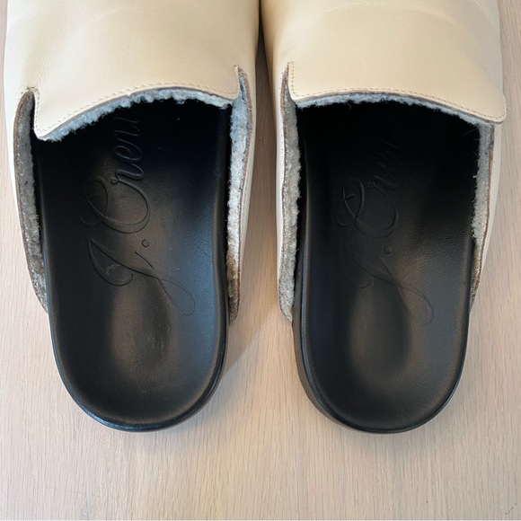 NEW J. Crew Pacific sherpa lined leather clogs/mules - Picture 4 of 5